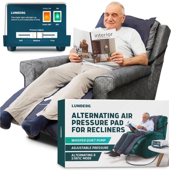 Lunderg Alternating Air Pressure Pad for Recliner Chair - Pressure Relief - Picture 1 of 5